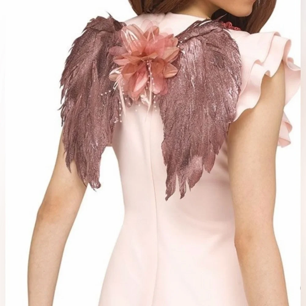 Rose Gold Feather Angel Wings Hair Accessory